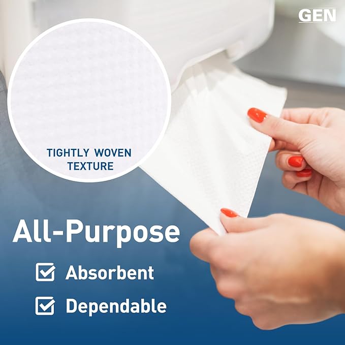 GEN Hardwound Roll Towels - White, 8-Inch x 800 ft, 6 Rolls/Carton