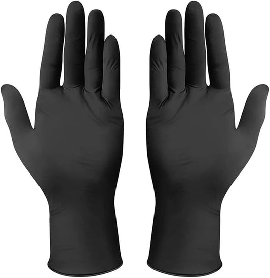 Black Nitrile Gloves - Powder-Free, Latex-free, Disposable - Tattoo, Food Handling & Service, Cleaning, PPE