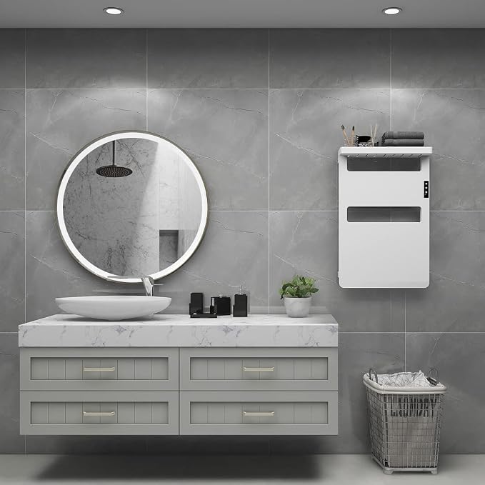 Towel Warmer with Timer for Bathroom, Towel Warmer Rack with Top Shelf, Heated Towel Rack Wall Mounted, Electric Towel Warmer, Towel Heater, Bath Towel Dryer, Hardwired or Plug-in - 28x18 inch
