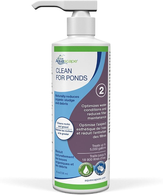 Aquascape Clean Water Treatment for Koi and Fish Ponds, Optimize Water Clearity and Quality, Easy to Use, Powerful Blend of Heterotrophic Bacteria, 8 Ounce / 236-ml | 96061