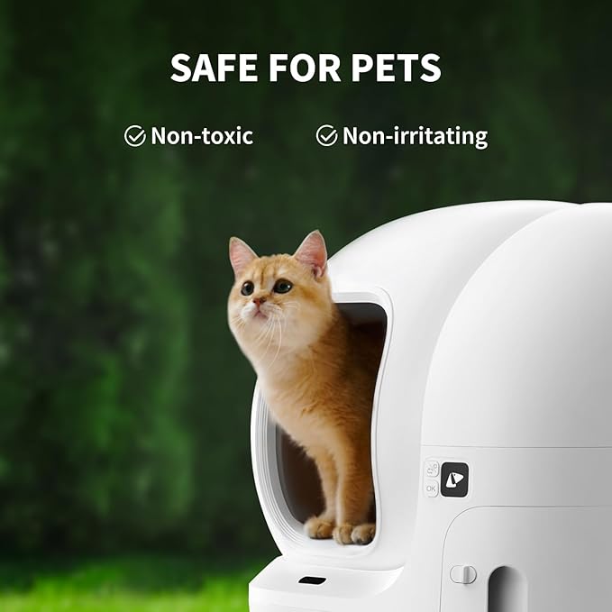 PETKIT 4 Bottles Air Purifying Refills+3 Packs Pet Odor Eliminator N50 2.0, Pet Odor Control Remover for Automatic Cat Litter Box, Self-Cleaning Cat Litter Box Deodorizer