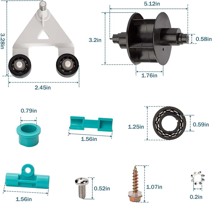 AXV621DAT Universal Pool Vac A-Frame Turbine Rebuild Kit for Hayward Aquabug Navigator Ultra Pro Wanda The Whale Diver Dave Poolvac XL Pool Vac Classic Kit, Replaces# AXV036BP, AXV601CAT, AXV601DAT