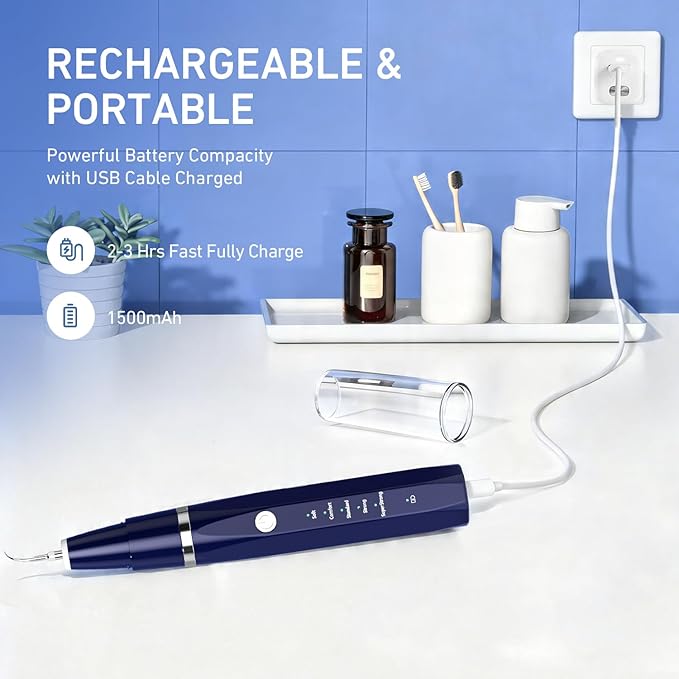 Plaque/Tartar Remover for Teeth, Dental Calculus Remover Teeth Cleaning Kit with LED Light & 5 Adjustable Modes