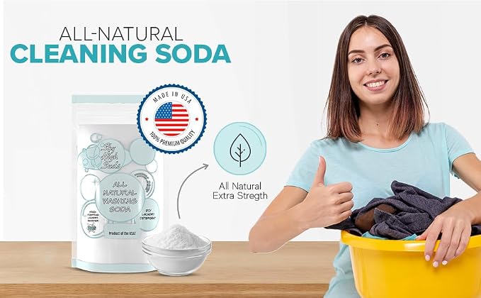 10 Lbs. All-Natural Non-Toxic Extra Strength Washing Soda from the USA with Free Scoop. Soda Ash, Sodium Carbonate. Reusable/Recyclable packaging. (10 Pounds)