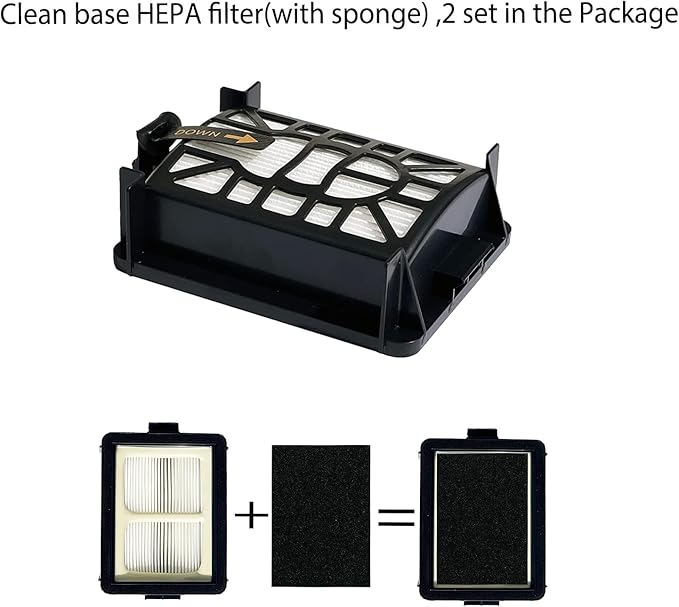 Accessories Replacement Part Kit for Shark Power Detect/Detect Pro AV2800ZE AV2810YS RV2820YE AV/RV2820ZE 2 Main Brush Roll, 5 HEPA Filters, 8 Side Brush, 2 Self-Clean Base