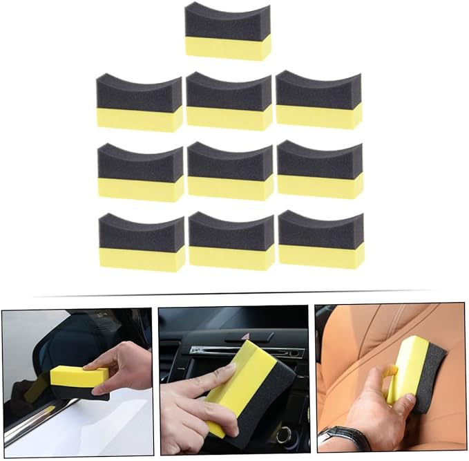 SUPVOX 50pcs Car Wax Applicator Pads Durable Sponge for Tire Dressing Cleaning Versatile Tool for Car Furniture More Tear Resistant Comfortable Design