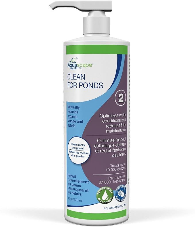 Aquascape Clean Water Treatment for Koi and Fish Ponds, Optimize Water Clearity and Quality, Easy to Use, Powerful Blend of Heterotrophic Bacteria, 16 Ounce / 473-ml | 96062