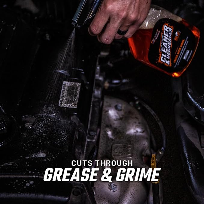 Slick Products Heavy-Duty Cleaner & Degreaser – Professional Strength Citrus Formula for Tires, Wheels, Engines, Chains & Tough Grime – Ready to Use or Dilute, 128 oz