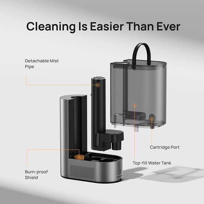 DREO 6L Smart Warm & Cool Mist Humidifiers for Bedroom HM713S | 60-Hour Quiet Runtime for Large Room, 500ML/HR Output, Smart Humidity Sensor, Indicator Light, Works with Alexa & Google