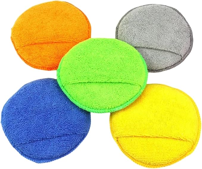 Microfiber Car Applicator Pads Advanced Car Paint Polishing and Waxing Sponges Cars Paint and Cockpit Detailing Care Tool(3PCS Green)