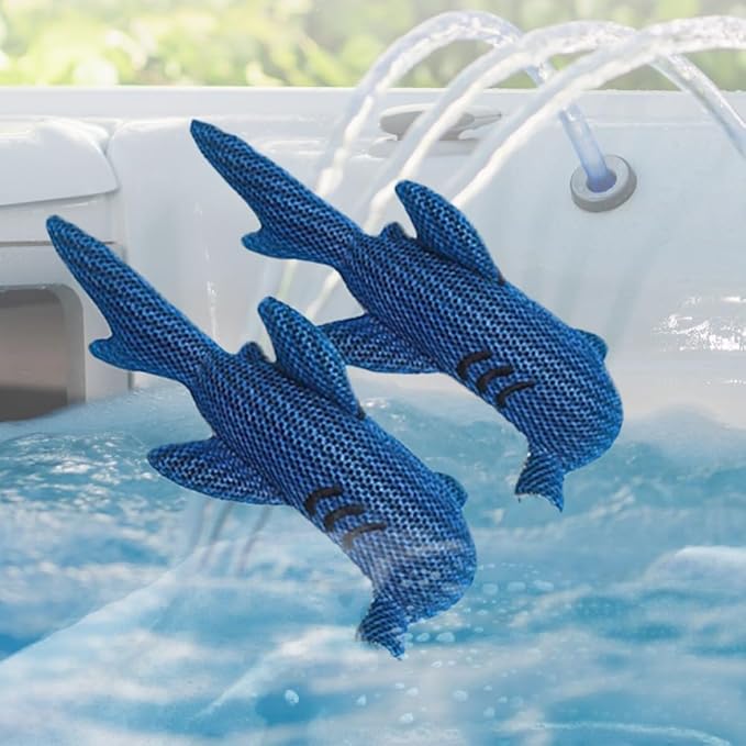 Hot Tub Scum Absorber, 2 pack Shark for Inside Surface Essential Hot Tub Accessories, Hot Tub Sponge for Scum Reusable Spa & Pool Cleaner, Hot Tub Oil Scum Absorber, Keeps Your Hot Tub Water Clean
