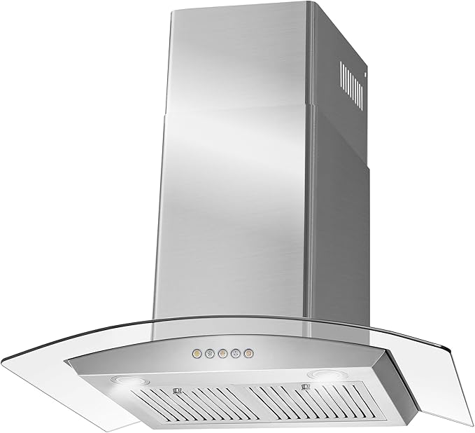 COSMO COS-668A750 30 in. Vista Collection 380 CFM Ducted Wall Mount Range Hood, Button Controls, LED Lights, Stainless Steel