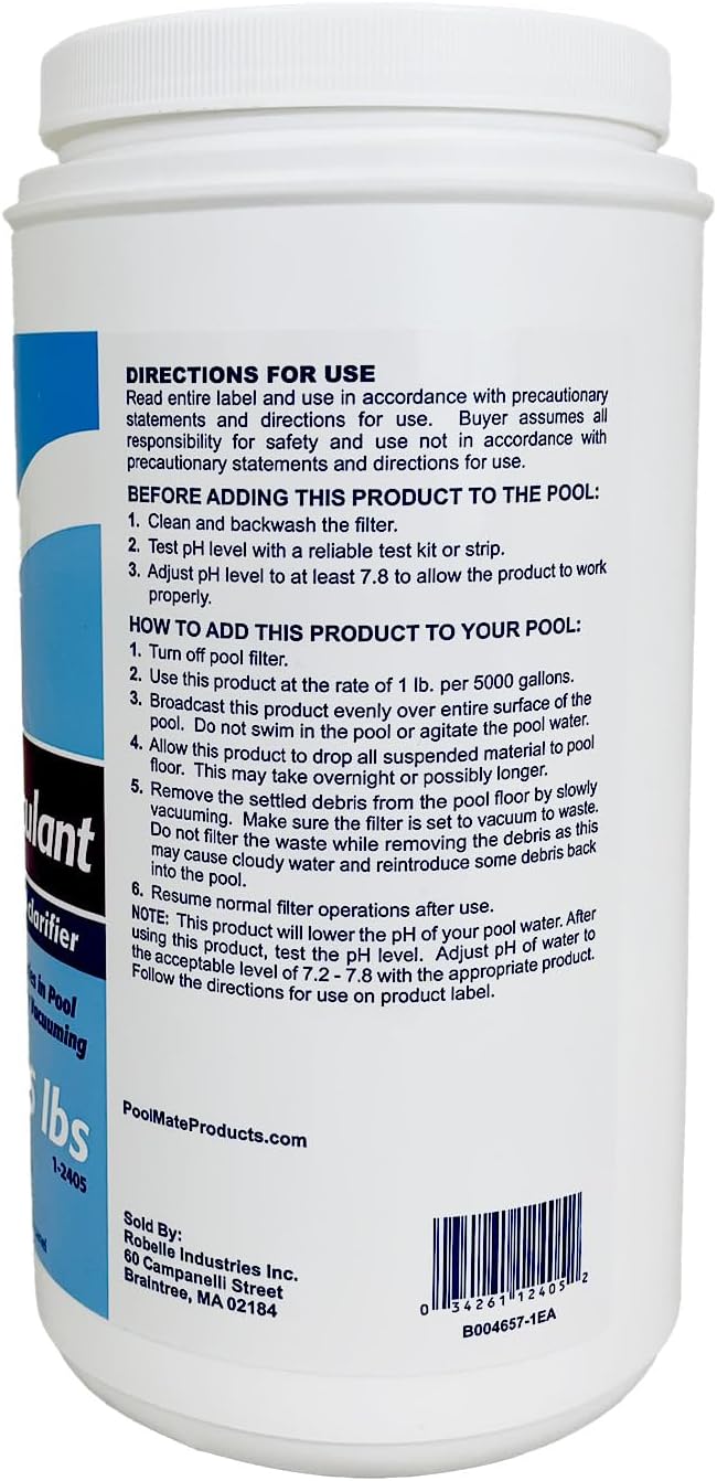 Pool Mate 5-Pounds 2-Pack Premium Granular Flocculant, Pool Clarifier, Made in USA