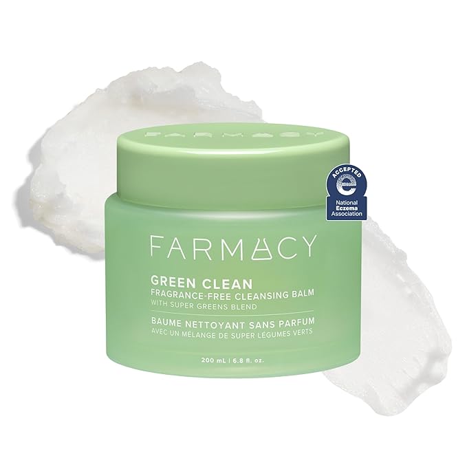 Farmacy Sensitive Skin Makeup Remover Cleansing Balm - Green Clean Waterproof Makeup Remover Balm + Oil Cleanser for Face - Melts Make Up + SPF - Hydrates + Softens Skin - Fragrance-Free (200ml)