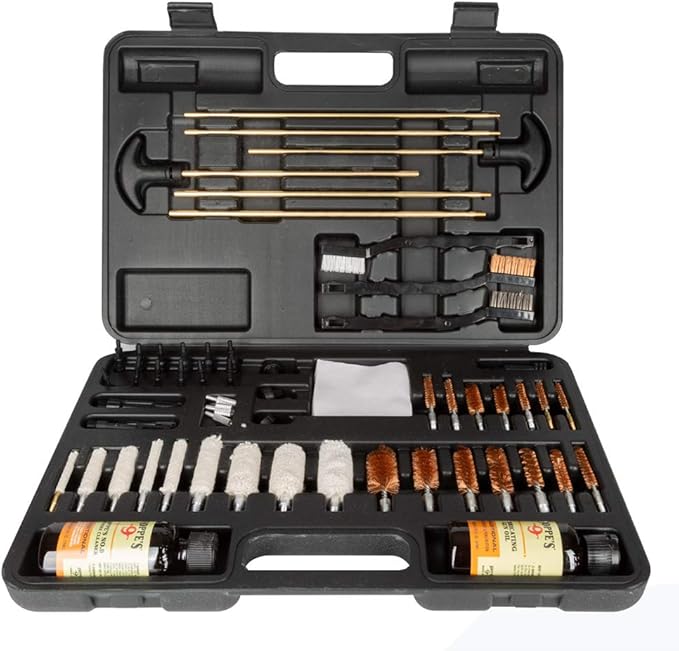 Hoppe's Deluxe Gun Cleaning Kit - 62 Piece Universal Cleaning Kit for Pistols, Rifles, & Shotguns, Includes Oil, Brushes, Rods and More