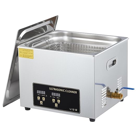 Digital Ultrasonic Cleaner 15L Timer Heatr 360W 15L Ultrasonic, 304 Stainless Steel,for Dentures Glass Industrial Parts