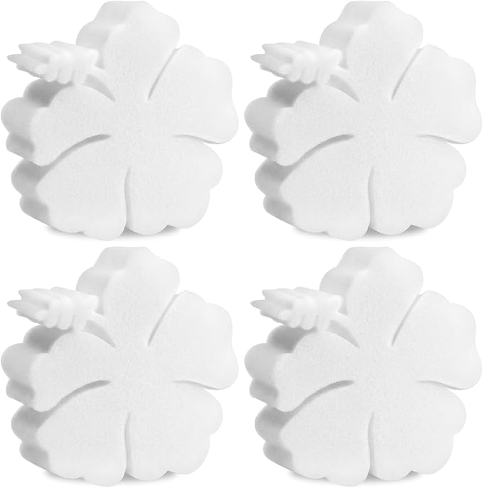 AceOrbit 4 Pack Large Size Hot Tub Sponge Bulk 8.3'' x 8'' x 2.8'' Pool Sponge Oil Absorber for Hot Tub, Spa & Pool, Cute Floating Filter for Soak up Oil & Grime Cleaning Accessories(Hibiscus)