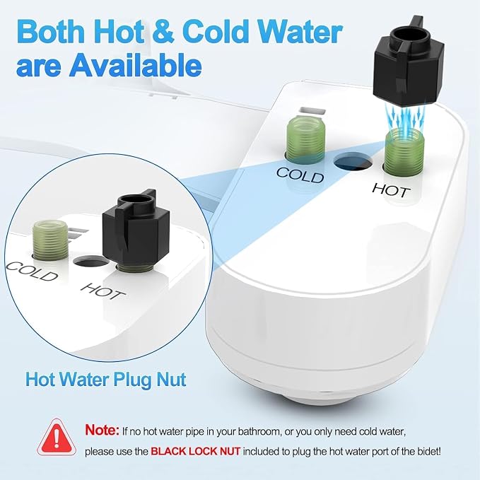 Hot and Cold Bidet Attachment for Toilet, Ultra-Slim Bidet Attachment Warm Water, Non-Electric Adjustable Pressure Self Cleaning Sprayer Nozzle Control for Posterior, Feminine Wash