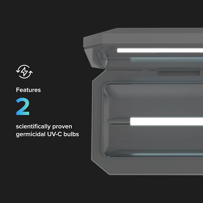 PhoneSoap Basic Cell Phone UV Light Sanitizer Box | Patented and Clinically Proven 360 Degree UV Light Sanitizer | (White)