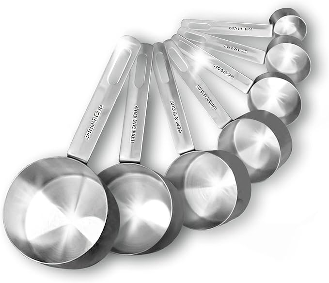 7-Piece Stainless Steel Measuring Cup Set [Upgraded]