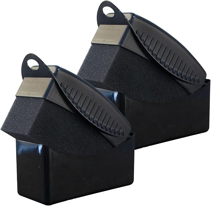 Car Tire Applicator Sponge Set of 2 Supplies Wheel Waxing Pad with Handle Fit for Easy Detailing Ergonomic Designs Reusable Tire Sponge (Black)