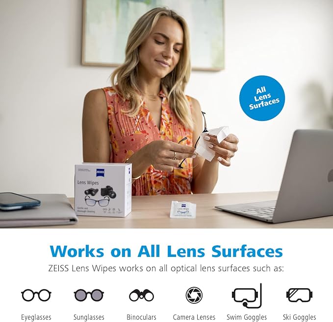 Zeiss Pre-Moistened Lens Cleaning Wipes, 400 count (Pack of 2)