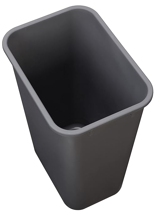 Amazon Basics Lightweight Rectangular Commercial Office Wastebasket, 10 Gallons, Grey