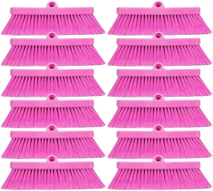 SPARTA 41278EC26 Flo-Thru Plastic Wall Scrub Brush, Equipment Brush With Soft Nylex Bristles For Industrial Kitchens, Hospitals, Commercial Cleaning, 4 Inches, Pink, (Pack of 12)