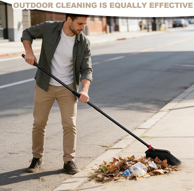 Heavy-Duty Broom- Commercial Broom for Indoor or Outdoor Cleaning
