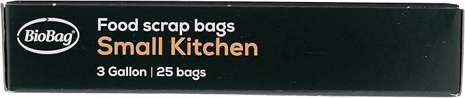 BioBag (USA), The Original Compostable Bag, 3 Gallon, 300 Total Count (12 Boxes of 25 Count), 100% Certified Compostable Kitchen Food Scrap Bags, Kitchen Compost Bin Compatible