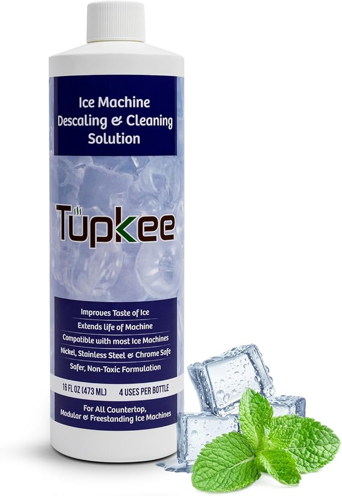 Tupkee Ice Machine Cleaner and Descaler - 16 fl oz, Nickel Safe Ice Maker Cleaner - Compatible with All Major Brands (Scotsman, KitchenAid, Affresh) - Made in USA