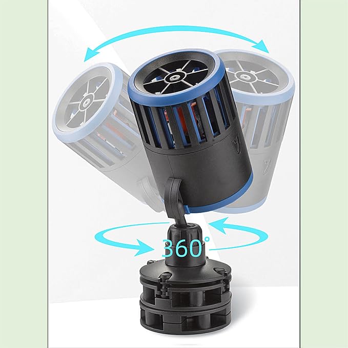 Carefree Fish Aquarium Magnetic Dual Powerheads 8W 1800Gph for 5~25Gal Fish Tank Wave Maker Quiet and Strong Submersible Water Circulation Pump for Freshwater and Saltwater