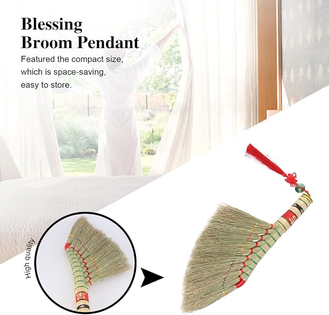 Straw Broom Housewarming Wedding Decorations Small Whisk Broom Natural Dust Brush No Static Compact Hanging Decoration New Home Essentials