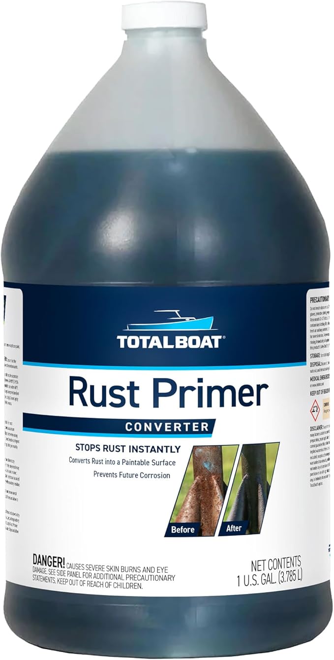 TotalBoat Rust Primer Converter | Metal Treatment Stops Rust For Professional Repairs - Gallon