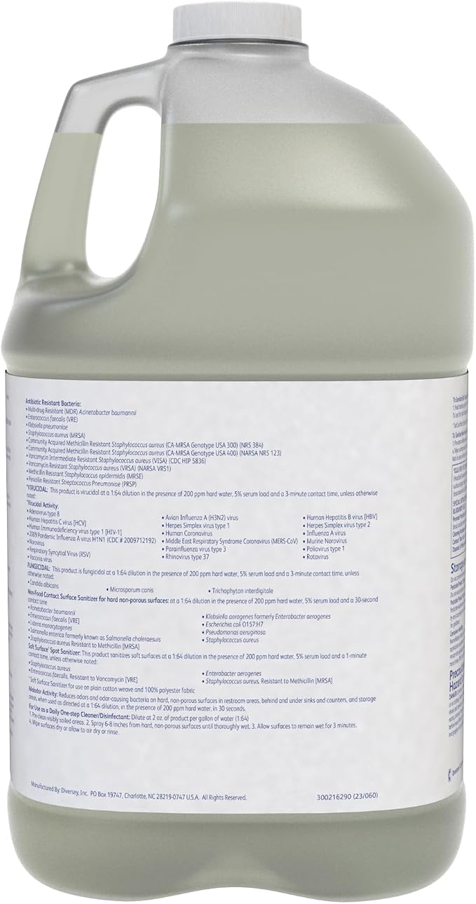 Diversey 101106001 Oxivir Three 64 Liquid Disinfectant Powered by Accelerated Hydrogen Peroxide (AHP), Unscented, Concentrate, 1-Gallon (Pack of 4)