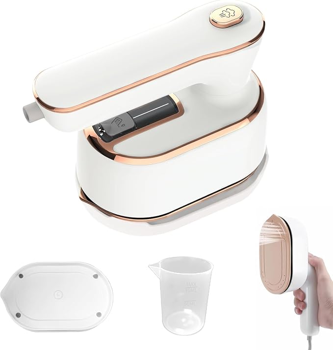 Mini Steam Iron for Clothes, Travel Steamer for Clothes Portable Steamer Travel Iron, Micro Steam Mini Handheld Support Dry And Wet Ironing for Home Travel (White)