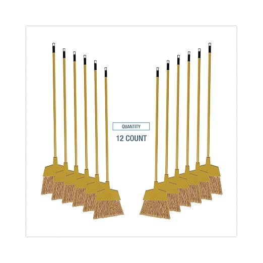 Boardwalk BWKBRMAXIL Corn/Fiber Angled-Head Lobby Brooms, 42", Yellow (Case of 12)