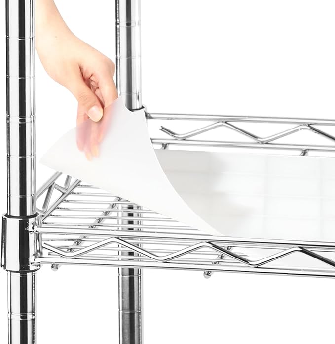 Frienda Set of 5 Wire Shelf Liner 10 x 16 Inch Heavy Duty Waterproof Shelf Liners for Wire Shelving, Non Adhesive Plastic Mat for Metal Rack Kitchen Shelves, Shoe Rack(Clear)