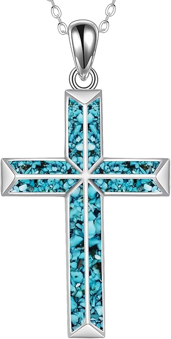 ONEFINITY Religious Cross Pendant Necklace Sterling Silver Origami Cross Pendant Gifts for Women Men Jewelry