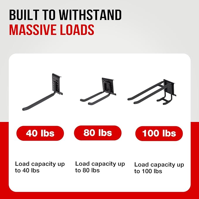 Tool Organizer Wall Mount 99 Inch, Heavy Duty Garage Storage Rack with Adjustable Hooks, Large Capacity Garden Tool Organizer for Garage Organization, Workshop, Shed