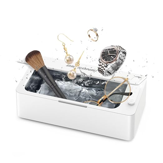 DK SONIC 450ML Ultrasonic Cleaner,24W Household Ultrasonic Jewelry Cleaner with 3 Times Modes and One-Touch Operation for Cleaning Jewelry,Eyeglasses,Coins
