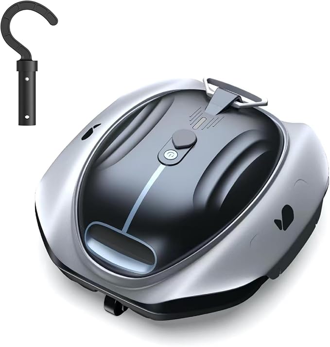 BUBLUE Bubot 300P Robotic Pool Cleaner, Cordless Pool Vacuum with Industry Leading Suction Power, Bluehole Tech, DirtLock Tech, Smart Sensor for Above-Ground Flat Pools up to 850 Sq.Ft, Silver