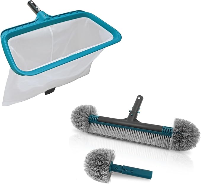POOLWHALE Pool Net with 20" Pool Brush for Cleaning