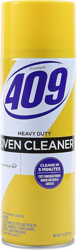 Formula 409 Heavy Duty Oven and Grill Cleaner Spray, Lemon Scent, Cuts Baked-On Grease and Grime on Contact, Fume-Free Aerosol, 5-Minute or Overnight Deep Clean, 14.5 Oz - 6 Pack