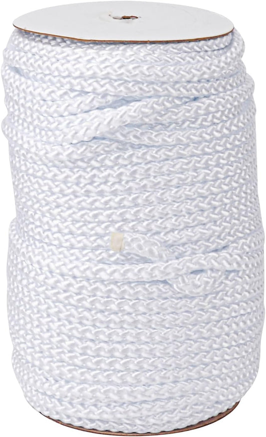 3/8 Inch White Polyester Rope - 250 White Low Stretch Polyester Rope for Hiking, Kayaking, Tarps, Camping
