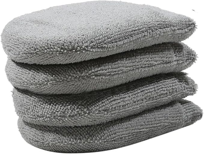 1/10pcs Car Wax Applicator Mitts Microfiber Waxing Polish Pad Sponge Auto Soft Wax Polishing Foam Applicator Car Cleaning Mitts(4pcs Grey)