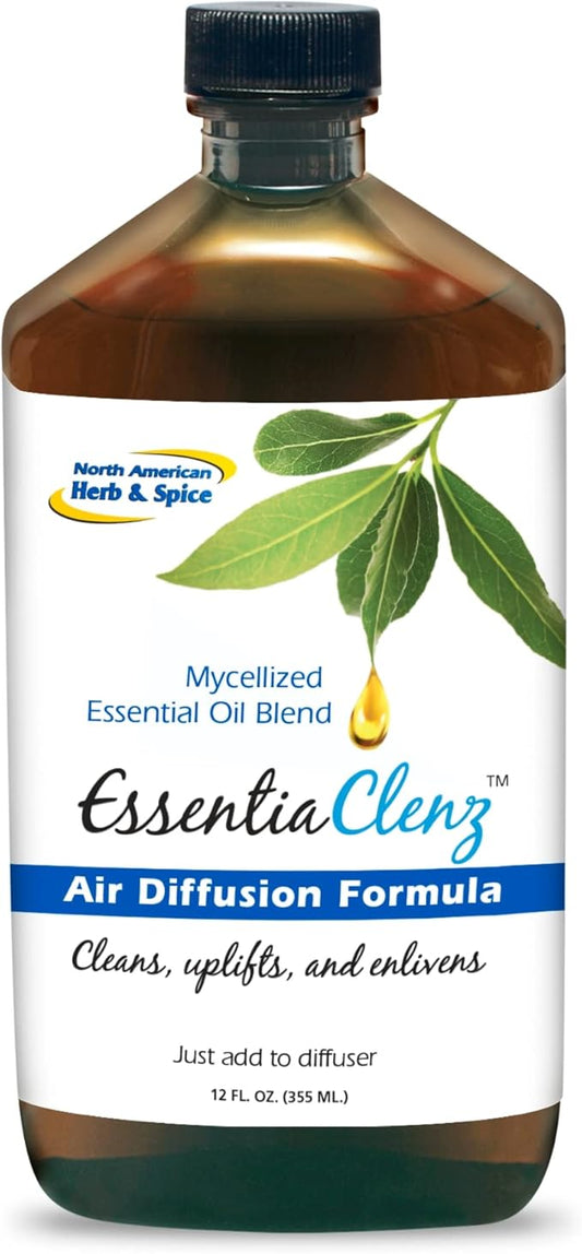 NORTH AMERICAN HERB & SPICE EssentiaClenz Air Diffusion Formula - 12 fl oz - Mycellized Essential Oil Blend - Non-GMO, Chemical Free