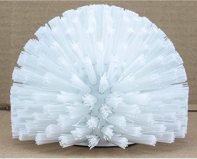 SPARTA Industrial Tank Brush Head Pipe Brush Head, Drain Brush with 3/4" Thread Hole (Handle Not Included) for Commercial Use, Plastic, 5 x 3.9 Inches, White, (Pack of 2)