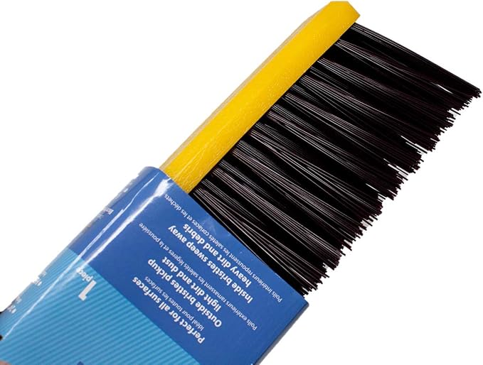 BISON LIFE BIS-WB-09-1 Multi Surface Push Broom Heavy-Duty Floor Sweep Broom, Black