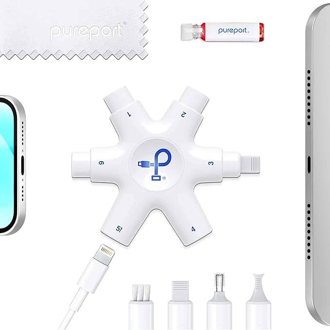 Pureport Cleaning Kit for iPhone | The Original Phone Cleaner Multi-Tool | Compatible with iPhone & iPad | Repair & Restore Charging Ports, Lightning Cables & Connectors
